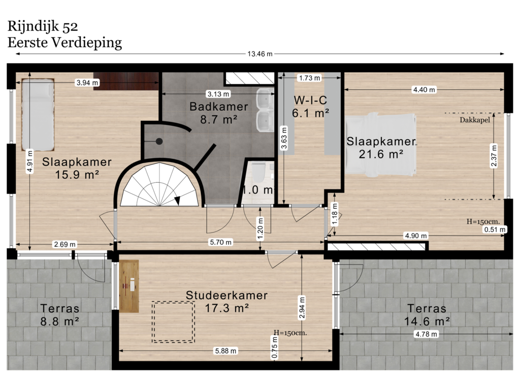 View floorplan of Eerste Verdieping of Rijndijk 52