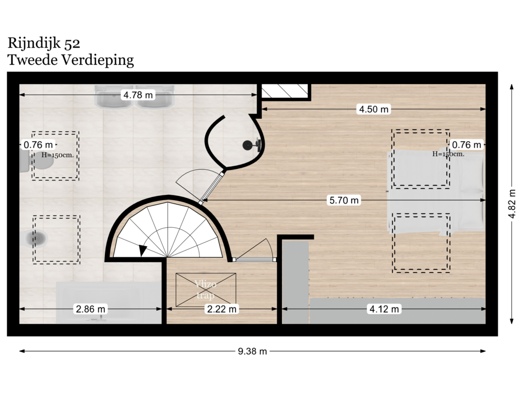 View floorplan of Tweede Verdieping of Rijndijk 52