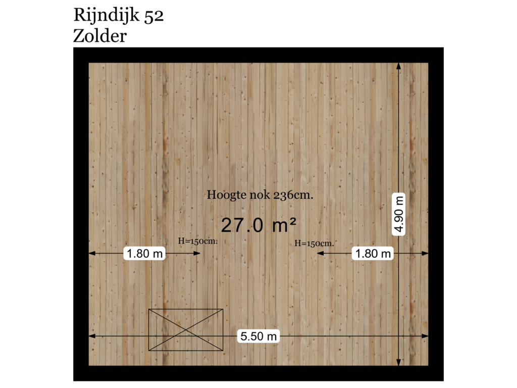 View floorplan of Zolder of Rijndijk 52