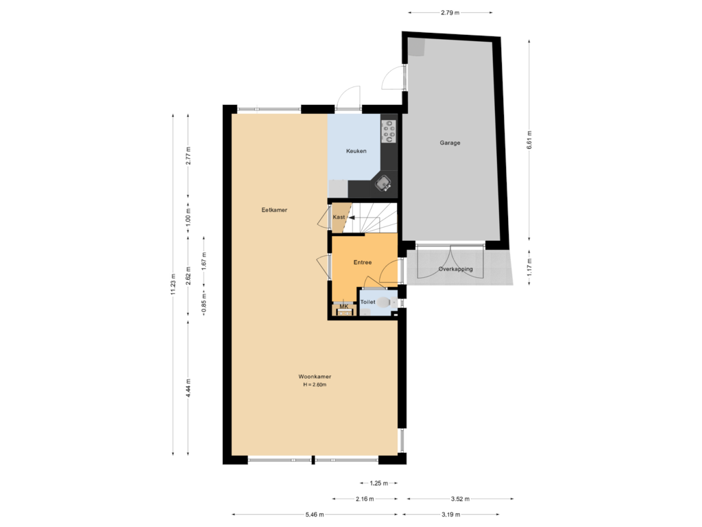 View floorplan of Begane grond of Chansondreef 54