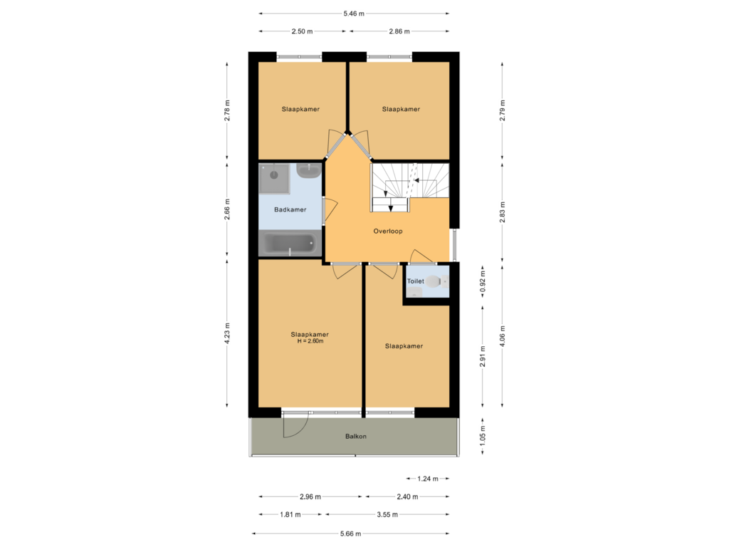 View floorplan of Eerste verdieping of Chansondreef 54