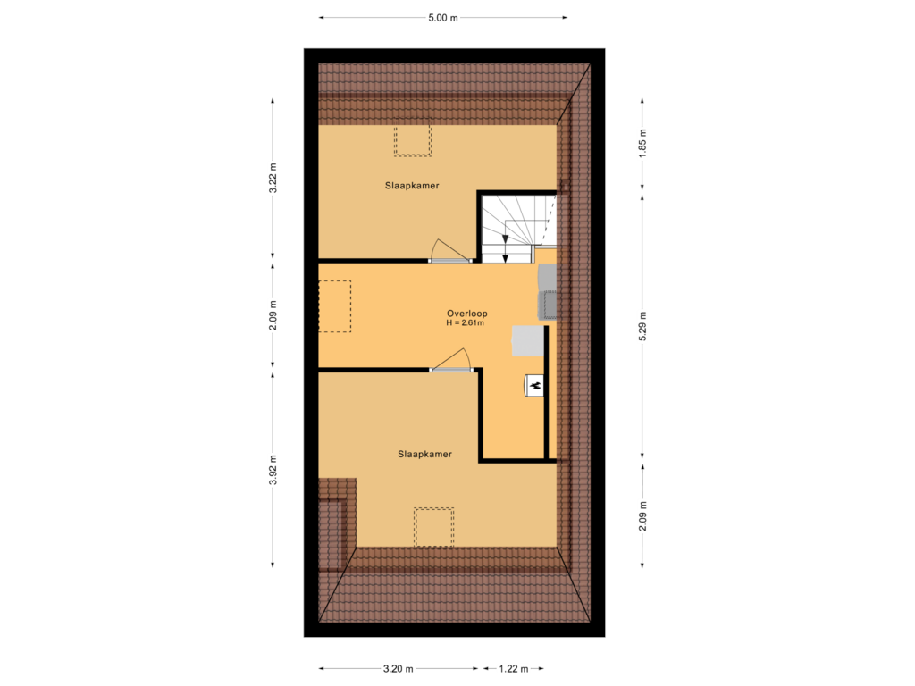 View floorplan of Tweede verdieping of Chansondreef 54