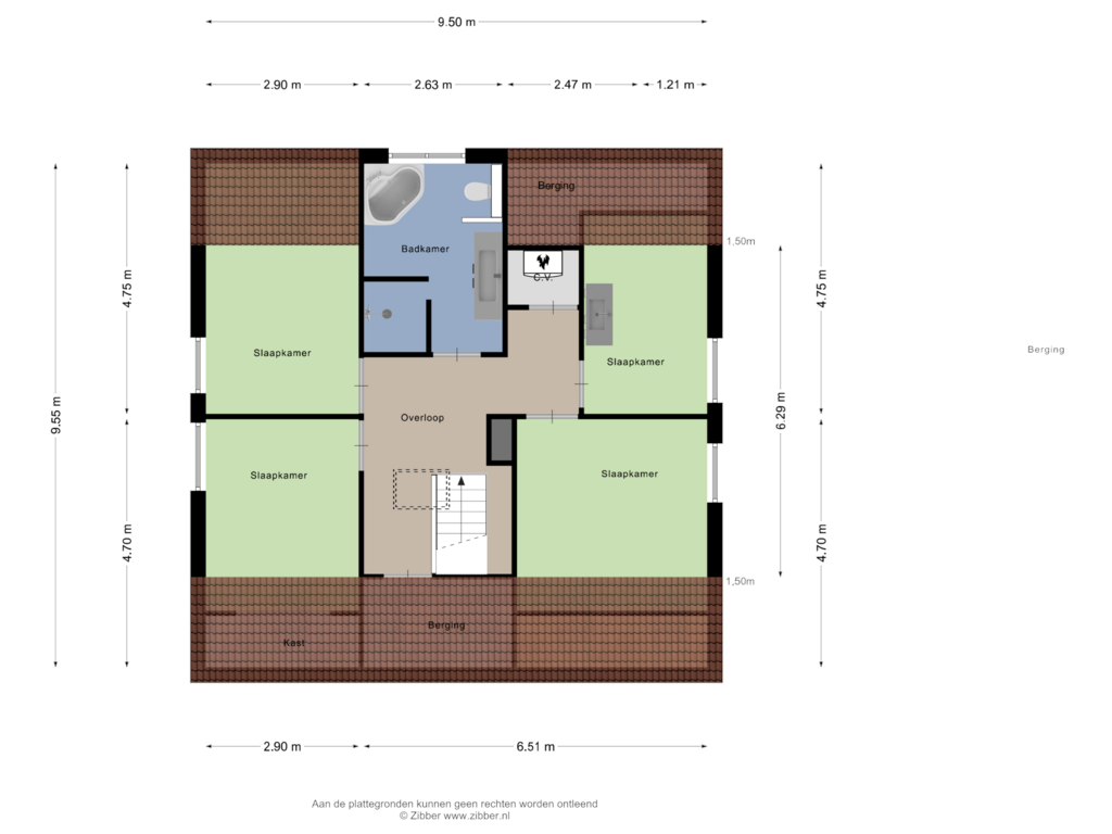 Bekijk plattegrond van Eerste Verdieping van Dorpsweg 100-A