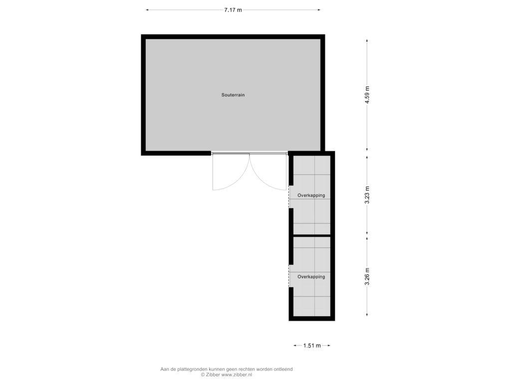 Bekijk plattegrond van Soutrrain van Dorpsweg 100-A