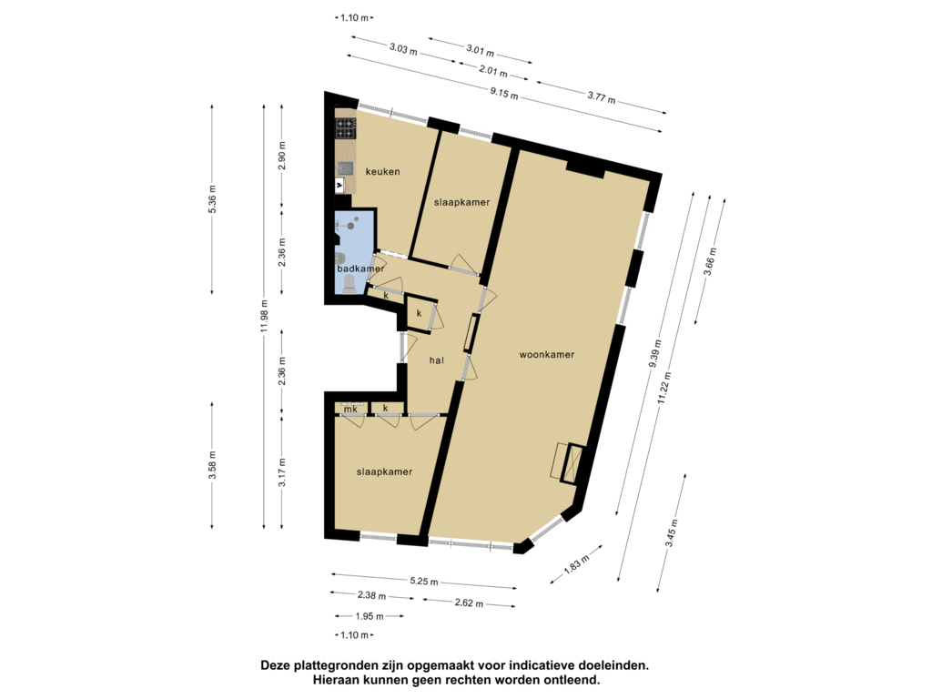 Bekijk plattegrond van Appartement van Rodenrijselaan 43-B02