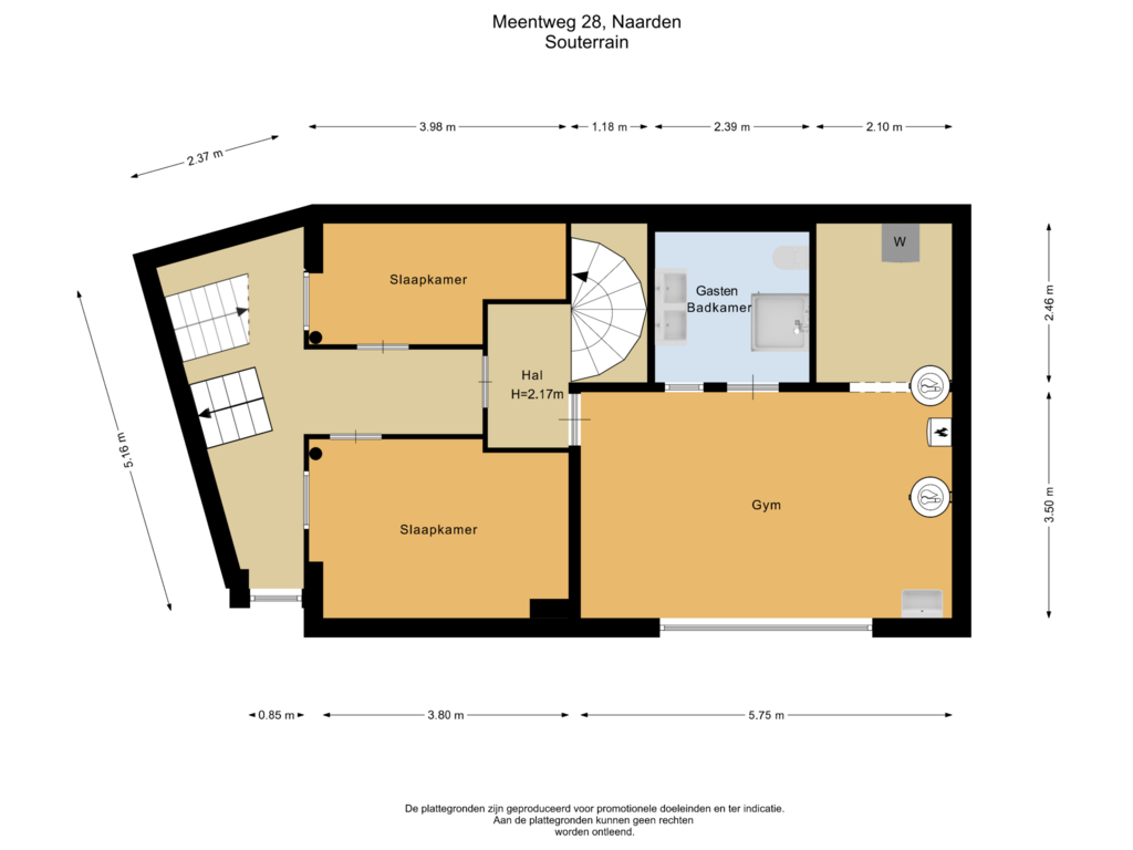 View floorplan of Souterrain of Meentweg 28