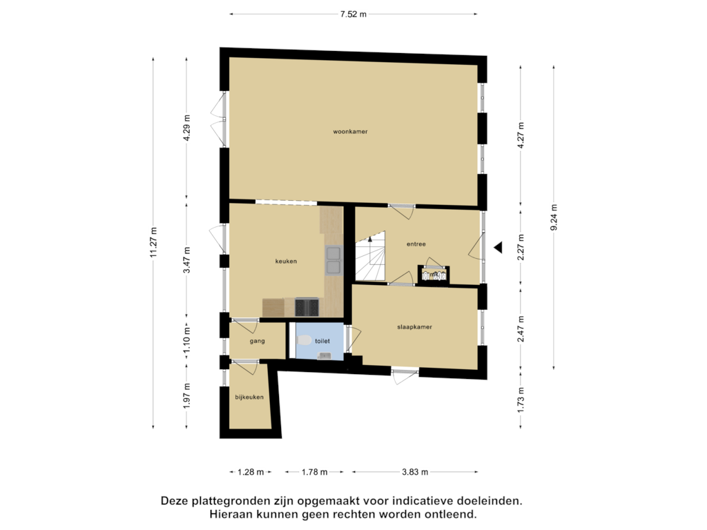 Bekijk plattegrond van Begane Grond van Bebouwdendam 3