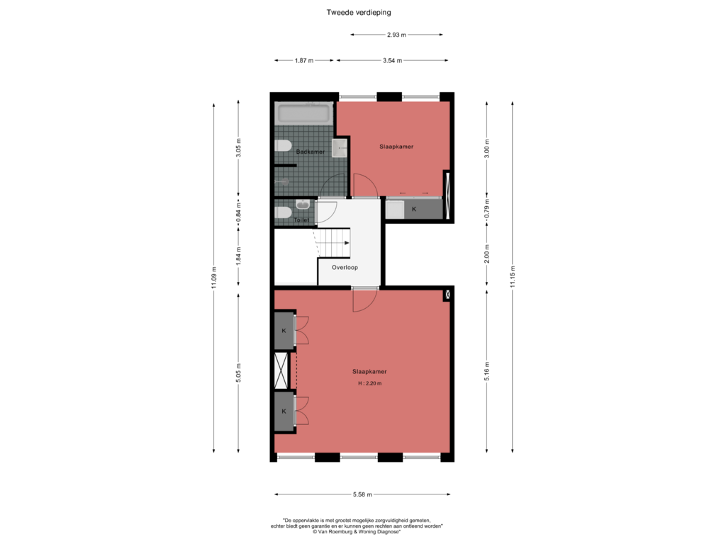 Bekijk plattegrond van Tweede verdieping van Staalkade 4-B