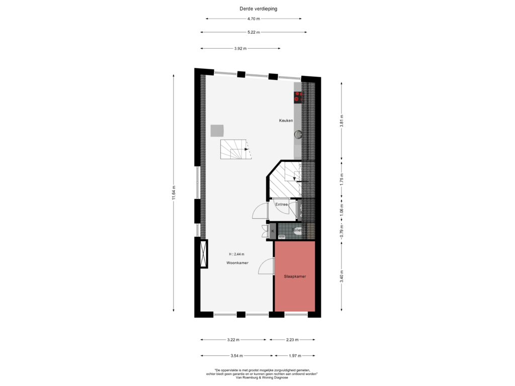 Bekijk plattegrond van Derde verdieping van Staalkade 4-C