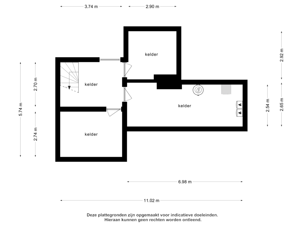 Bekijk plattegrond van kelder van Herstraat 61