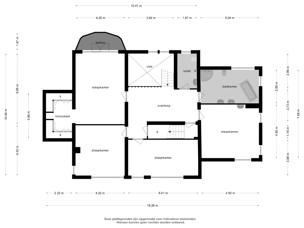 Bekijk plattegrond van 1e verdieping van Herstraat 61