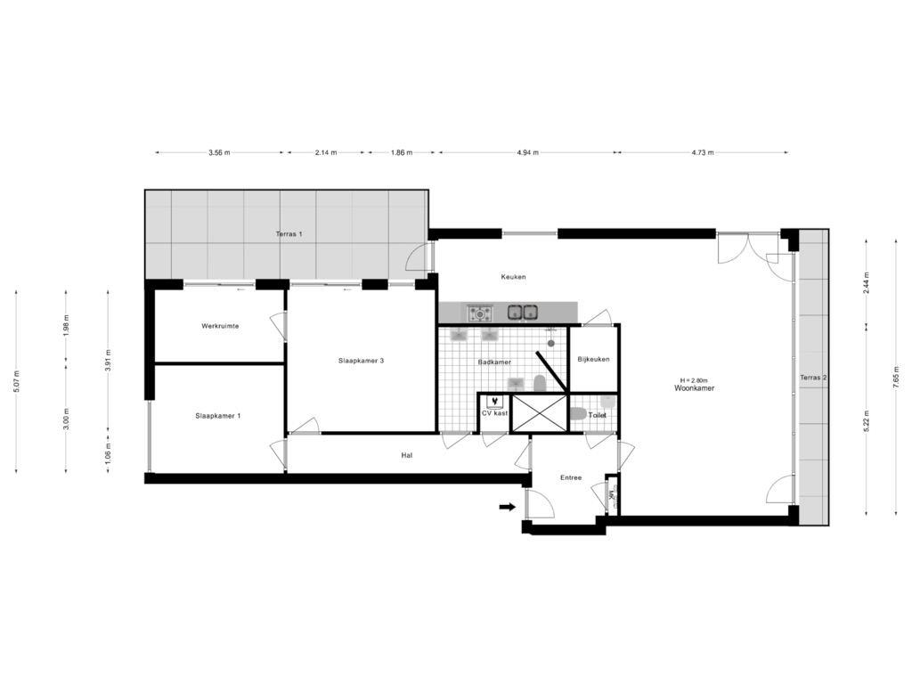 View floorplan of Appartement of Beatrixlaan 58