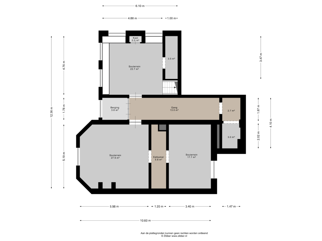 Bekijk plattegrond van Souterrain van Menthedalaan 5