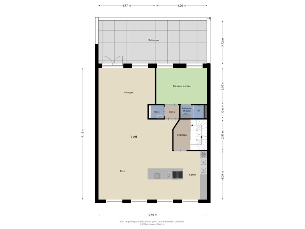 Bekijk plattegrond van Eerste verdieping van Marspoortstraat 9-A