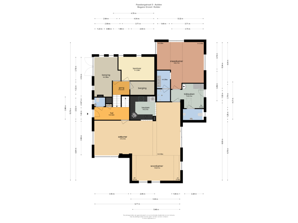 Bekijk plattegrond van BEGANE GROND / KELDER van Paasbergstraat 5