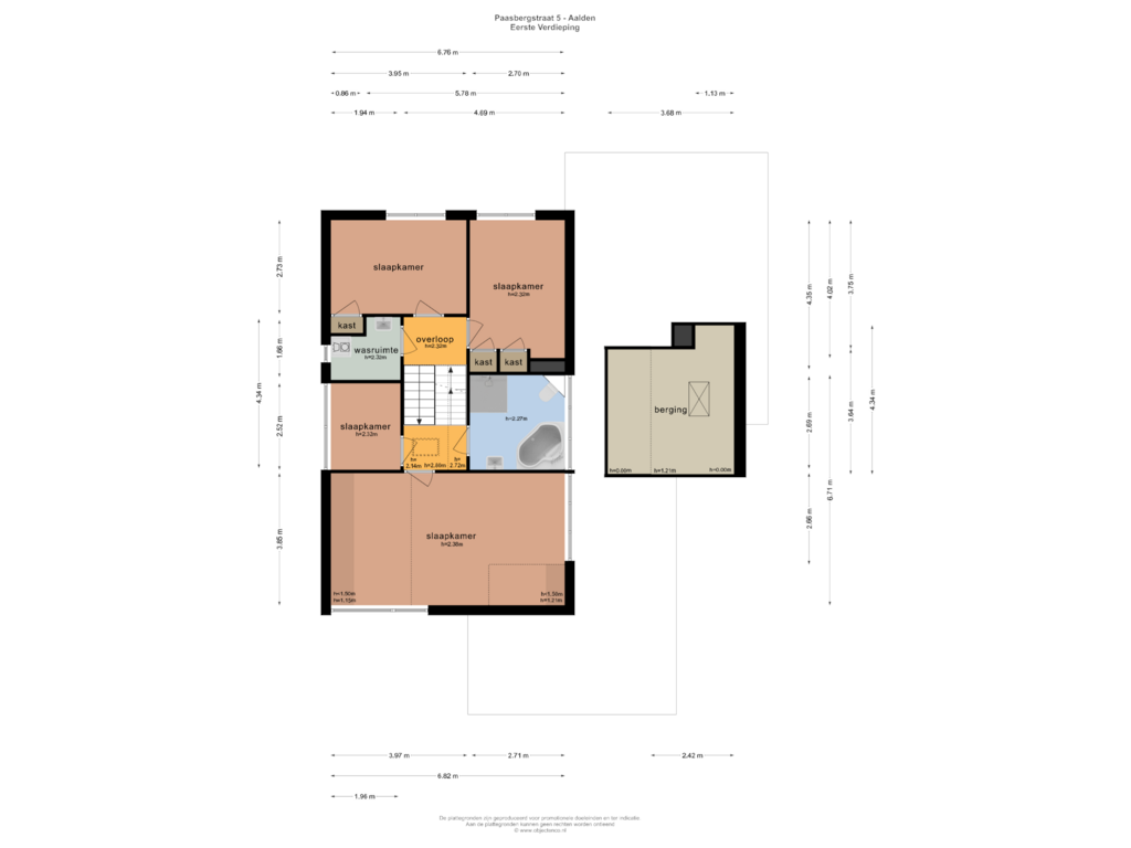 Bekijk plattegrond van EERSTE VERDIEPING van Paasbergstraat 5