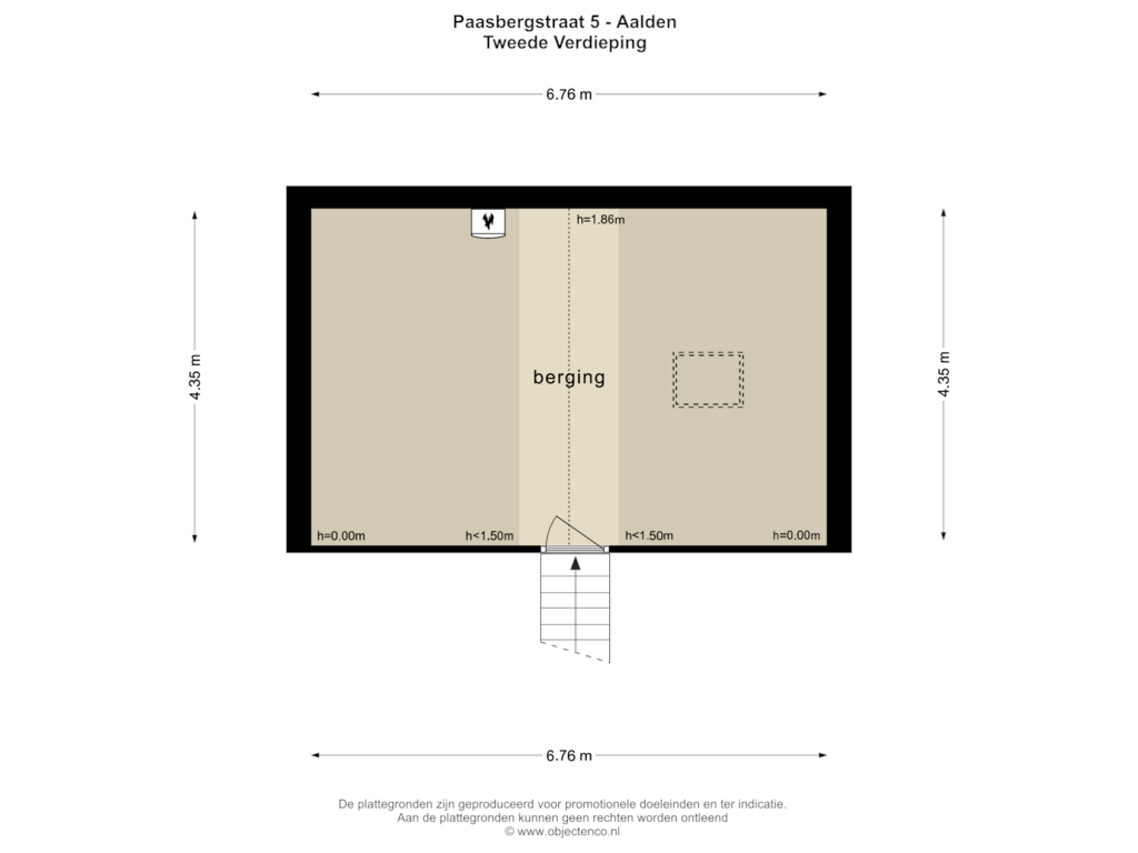 Bekijk plattegrond van TWEEDE VERDIEPING van Paasbergstraat 5