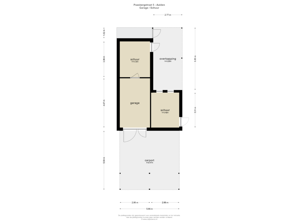 Bekijk plattegrond van GARAGE/SCHUUR van Paasbergstraat 5