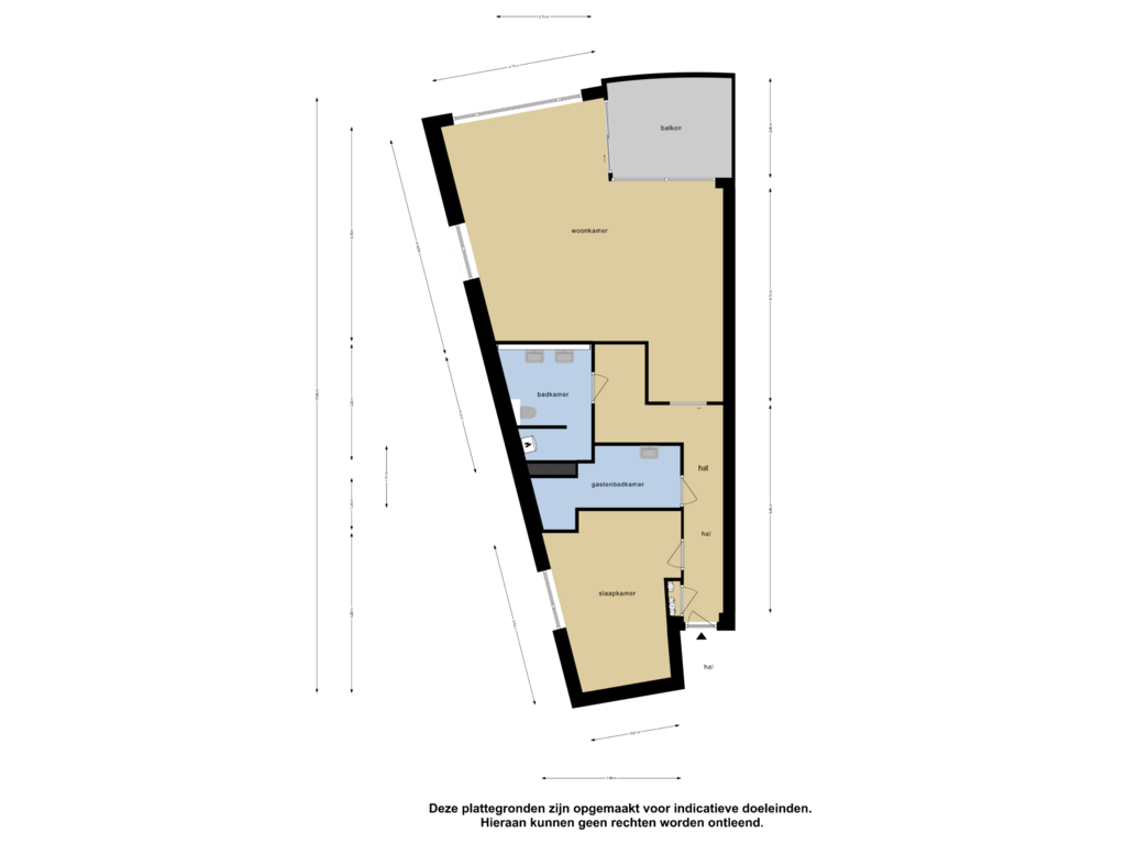 Bekijk plattegrond van Appartement van Bikkersweg 62