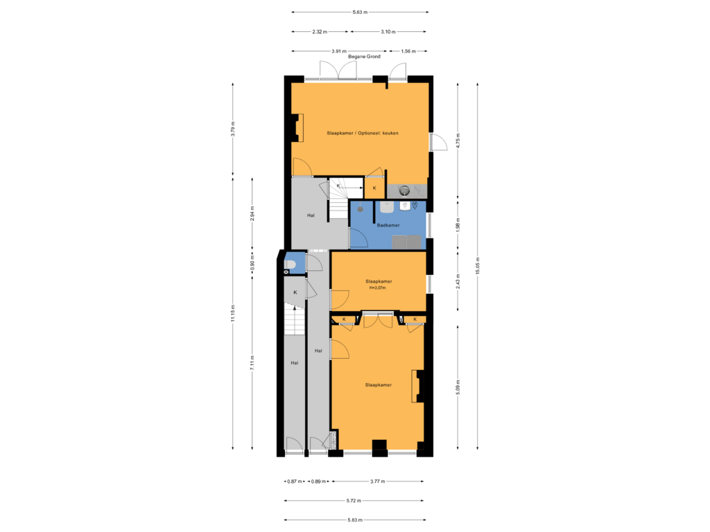 Bekijk plattegrond van Begane Grond van Vlamingstraat 43