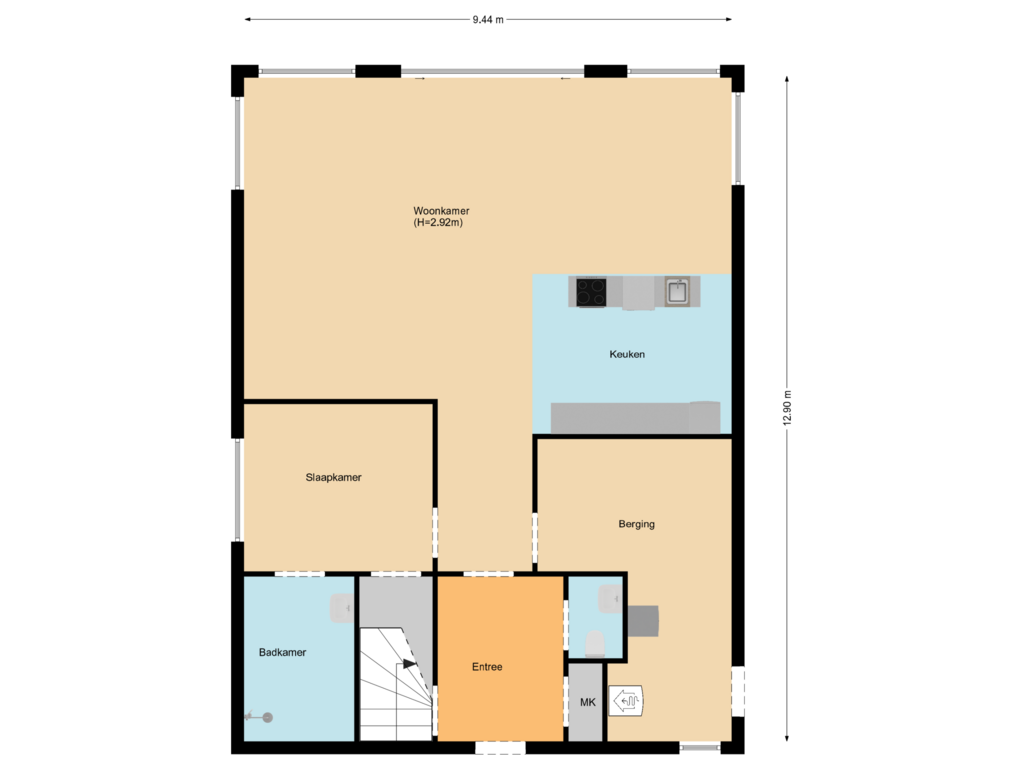 Bekijk plattegrond van First floor van Pluvierenweg 9-566