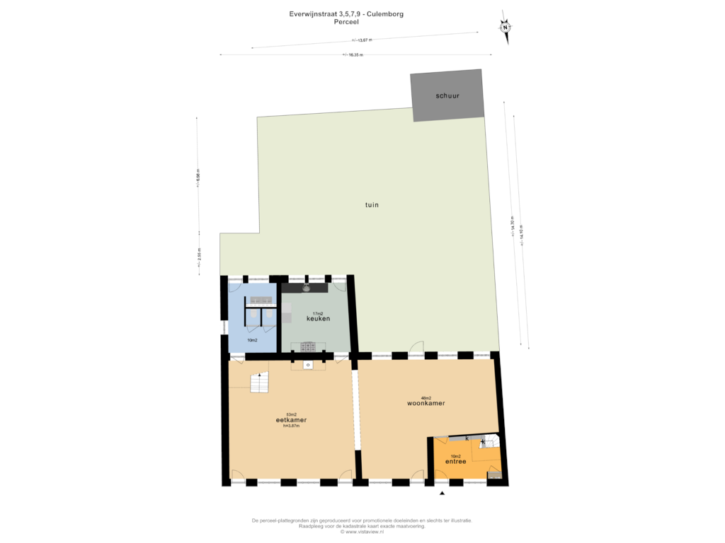 View floorplan of PERCEEL of Everwijnstraat 3