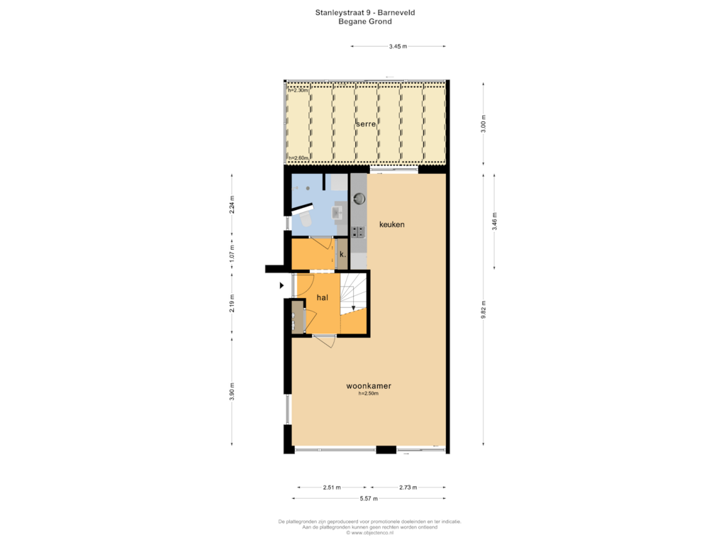 Bekijk plattegrond van BEGANE GROND van Stanleystraat 9