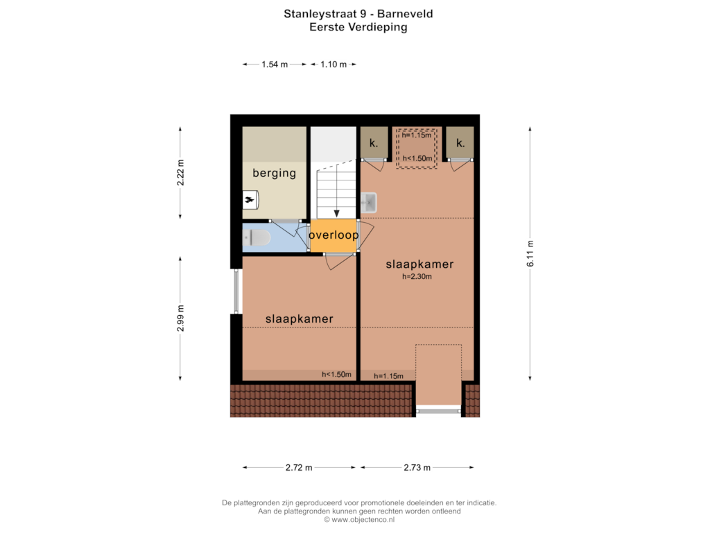 Bekijk plattegrond van EERSTE VERDIEPING van Stanleystraat 9