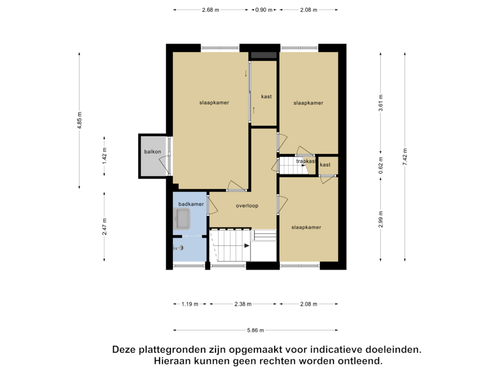 Bekijk plattegrond van Eerste Verdieping van Windsingel 11