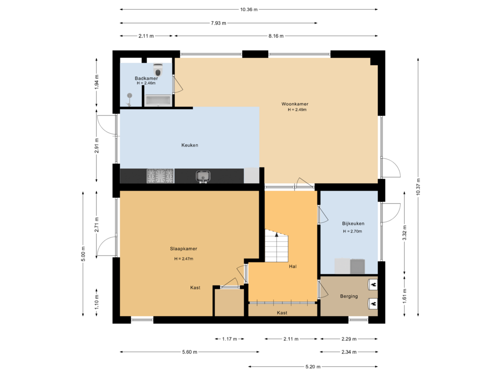 View floorplan of Souterrain of Rembrandtweg 20