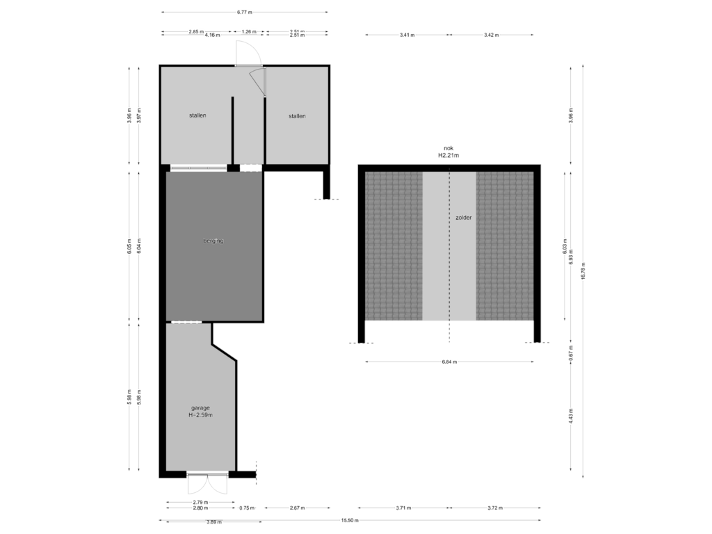 View floorplan of berging of Voorthuizerweg 3