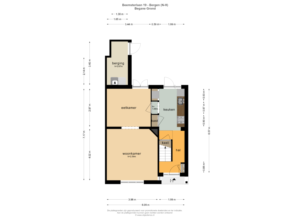 Bekijk plattegrond van BEGANE GROND van Beemsterlaan 19