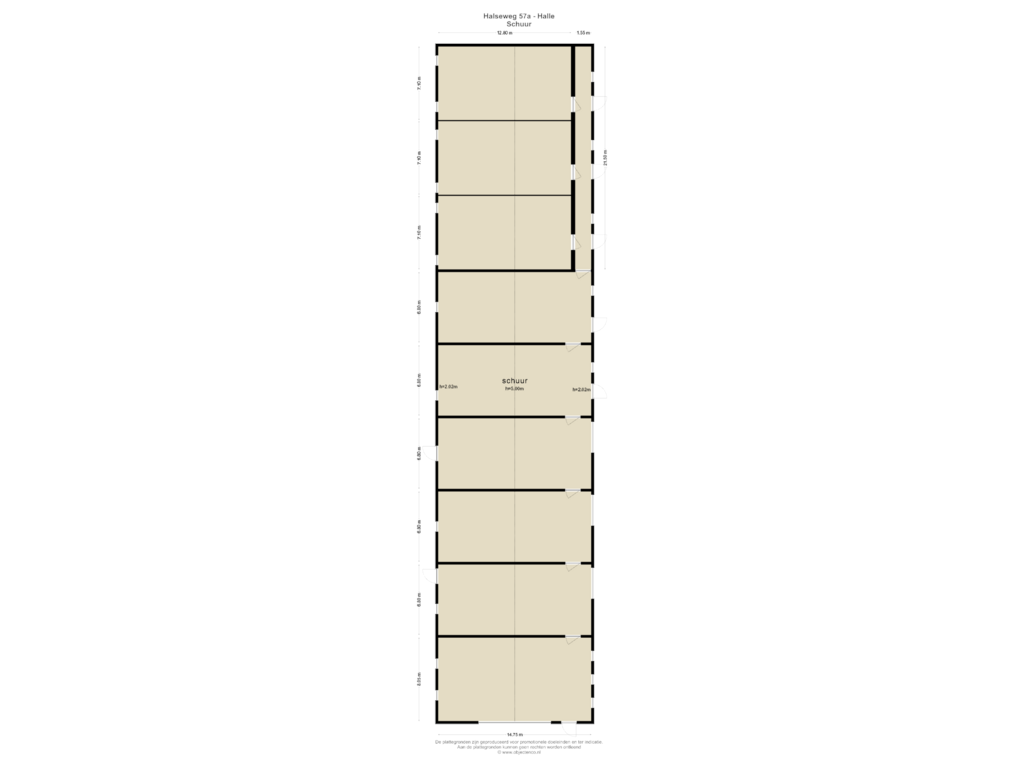 Bekijk plattegrond van SCHUUR van Halseweg 57-A