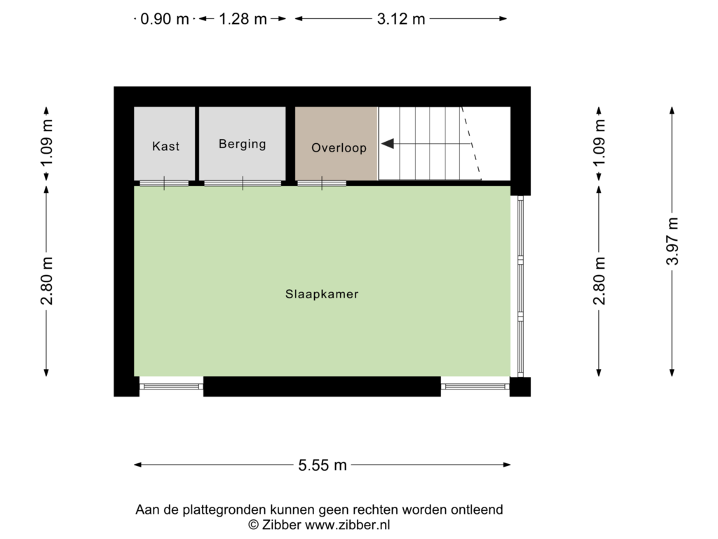 Bekijk plattegrond van Tweede verdieping van W. v.d. Brinkstraat 18