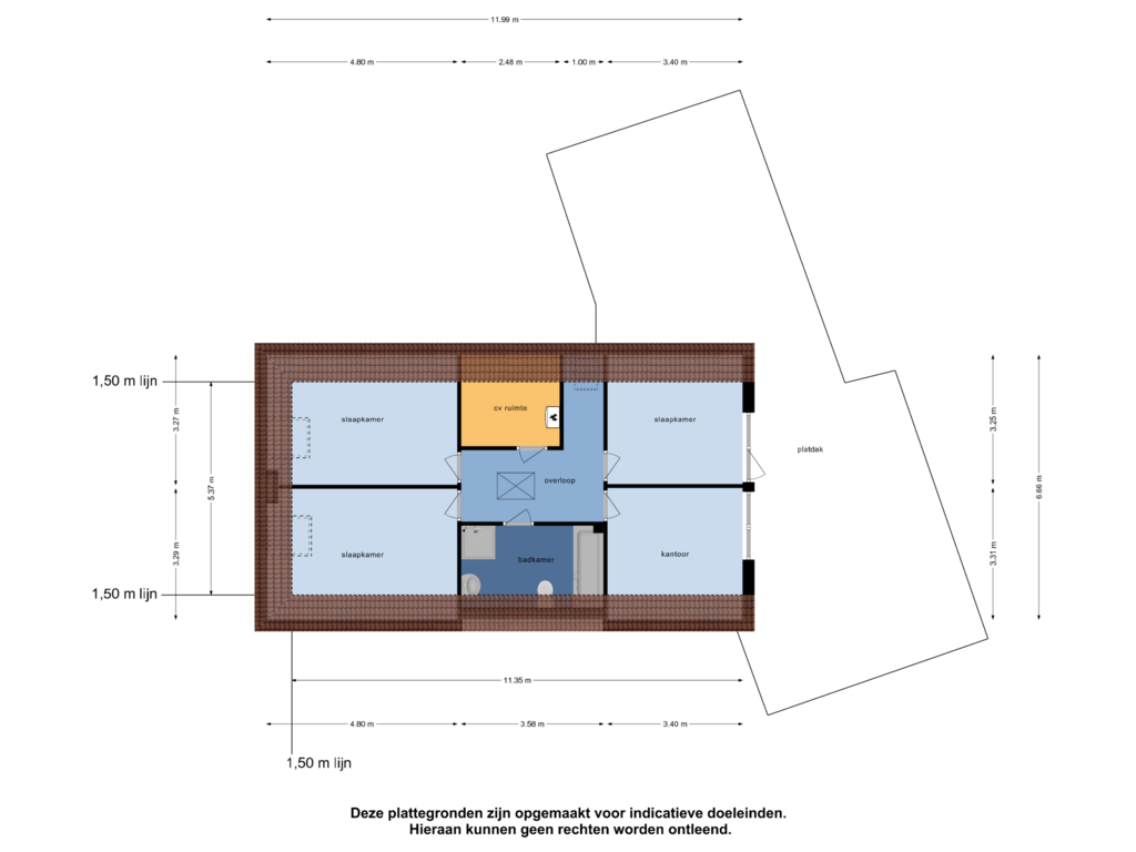 Bekijk plattegrond van Eerste Verdieping van De Meylaan 6