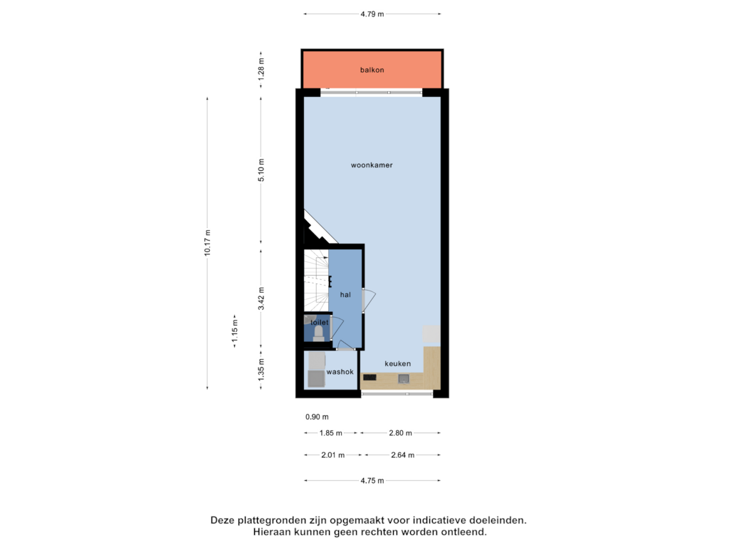 Bekijk plattegrond van 1e verdieping van Dennenstraat 9