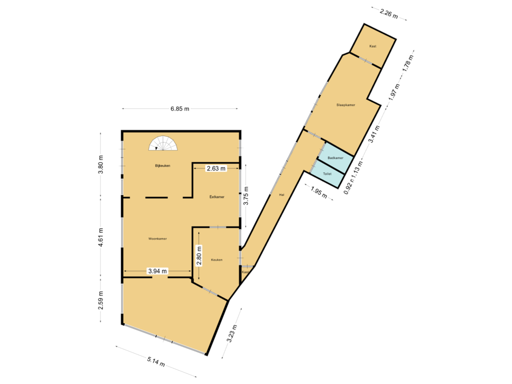 View floorplan of First floor of Kanaalstraat 2