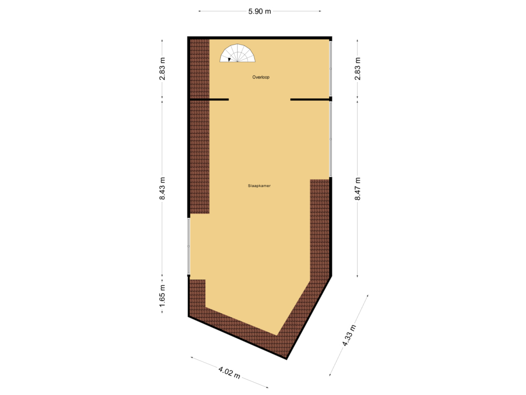 View floorplan of Floor 1 of Kanaalstraat 2