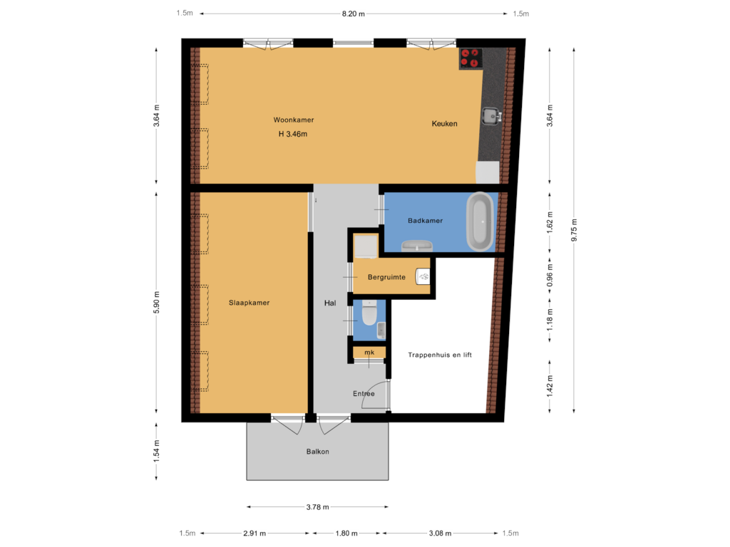 View floorplan of Etage of Vierwindenstraat 145