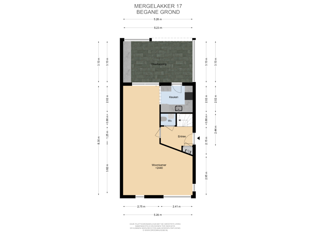 Bekijk plattegrond van Begane Grond van Mergelakker 17