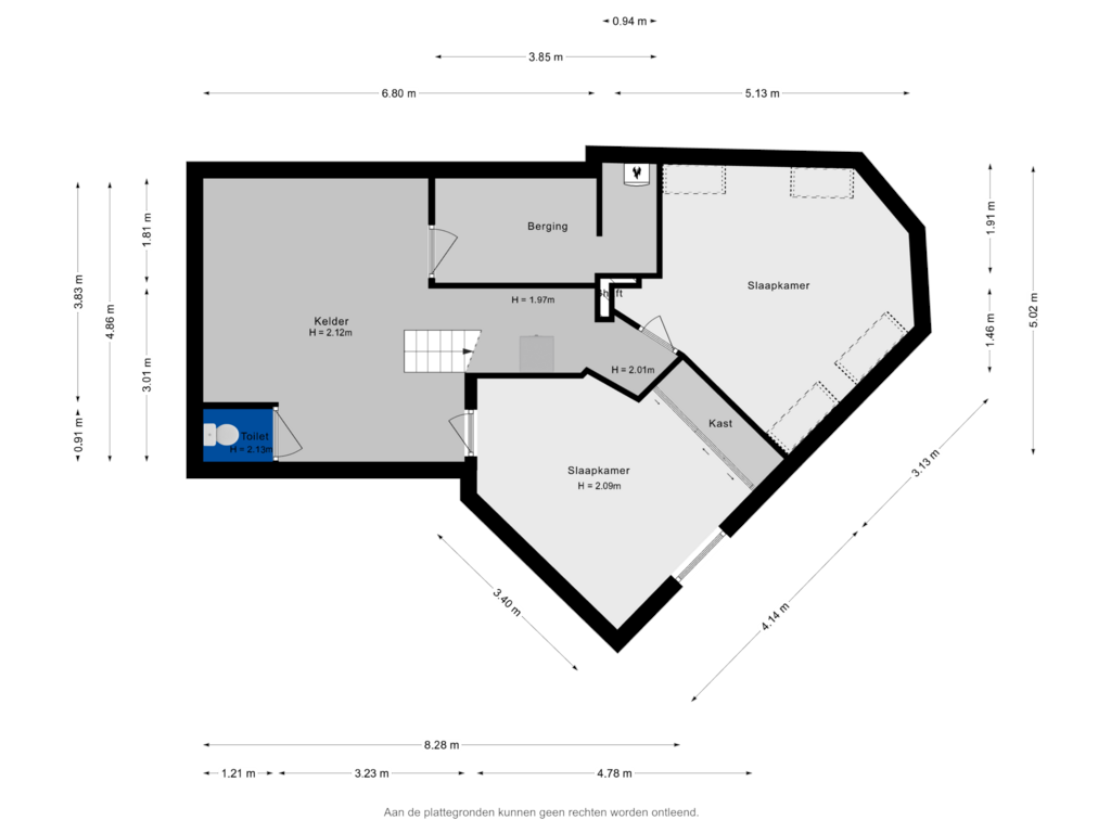 Bekijk plattegrond van Souterrain van Swammerdamsingel 79