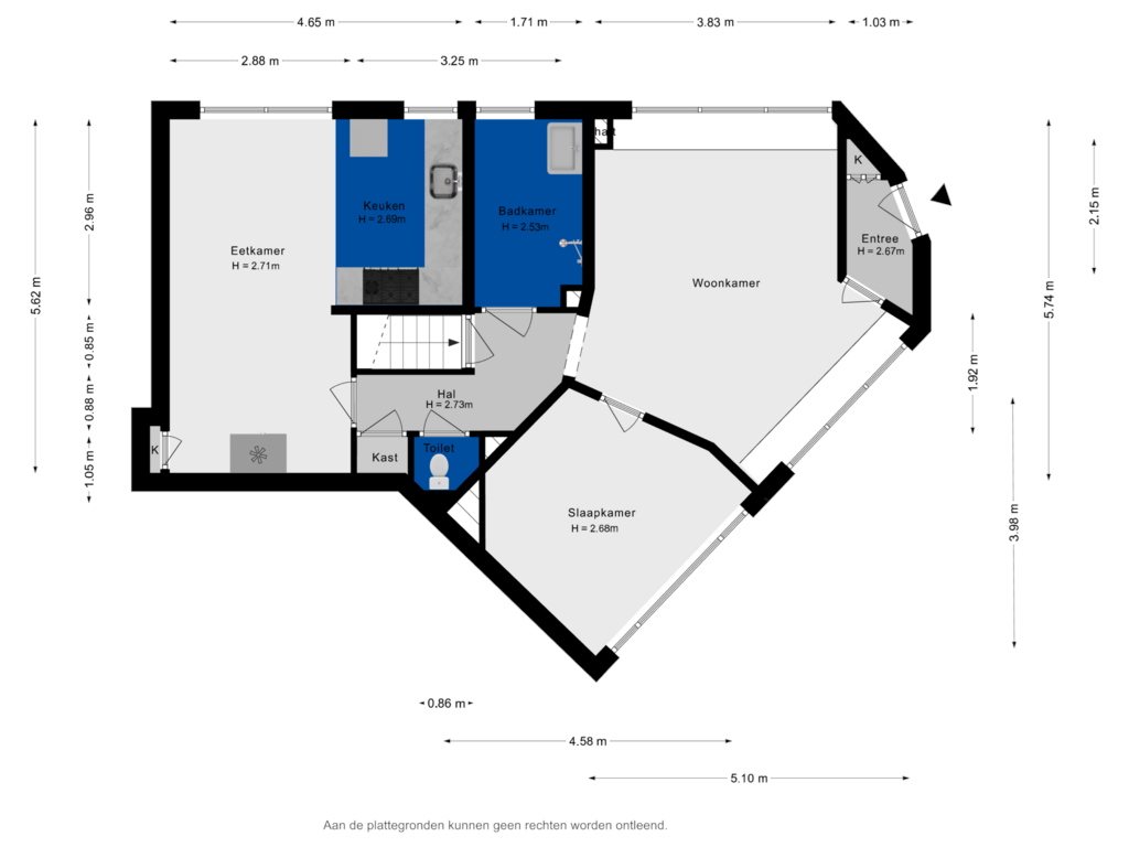 Bekijk plattegrond van Begane Grond van Swammerdamsingel 79