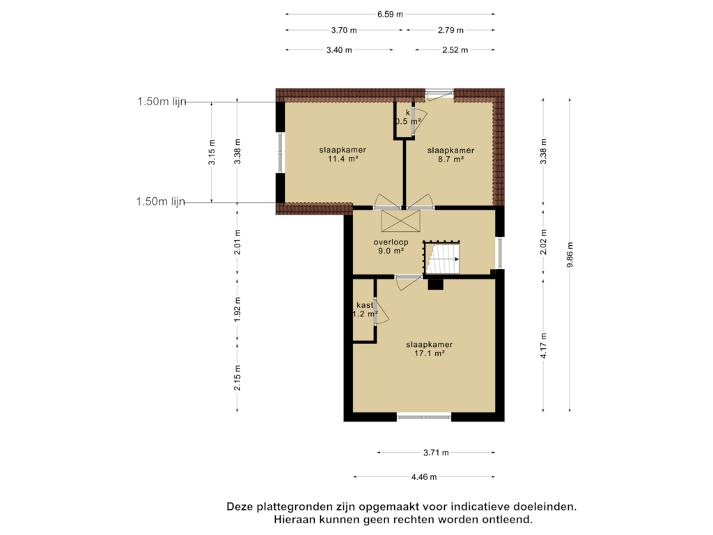 Bekijk plattegrond van 1e verdieping van Provincialeweg 64