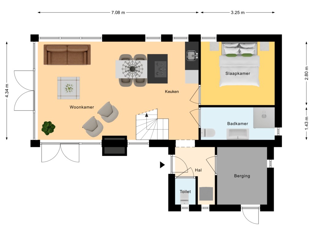 View floorplan of Begane Grond of Lokkershofweg 4-0001