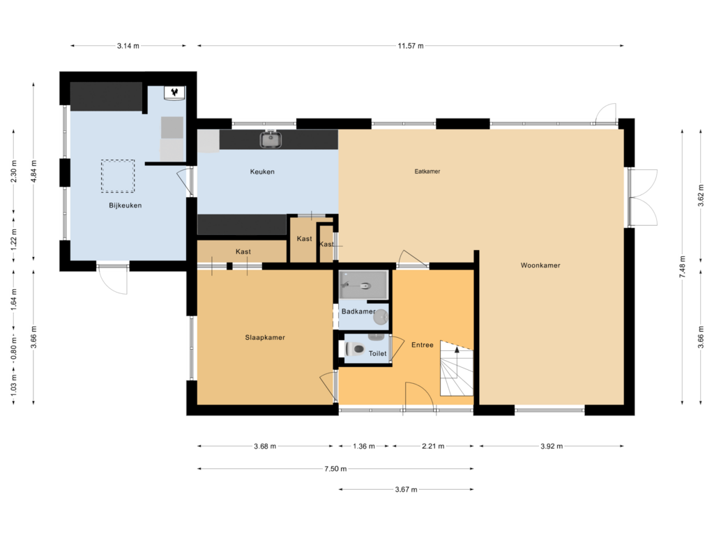 Bekijk plattegrond van Begane grond van Pinksterbloempad 11