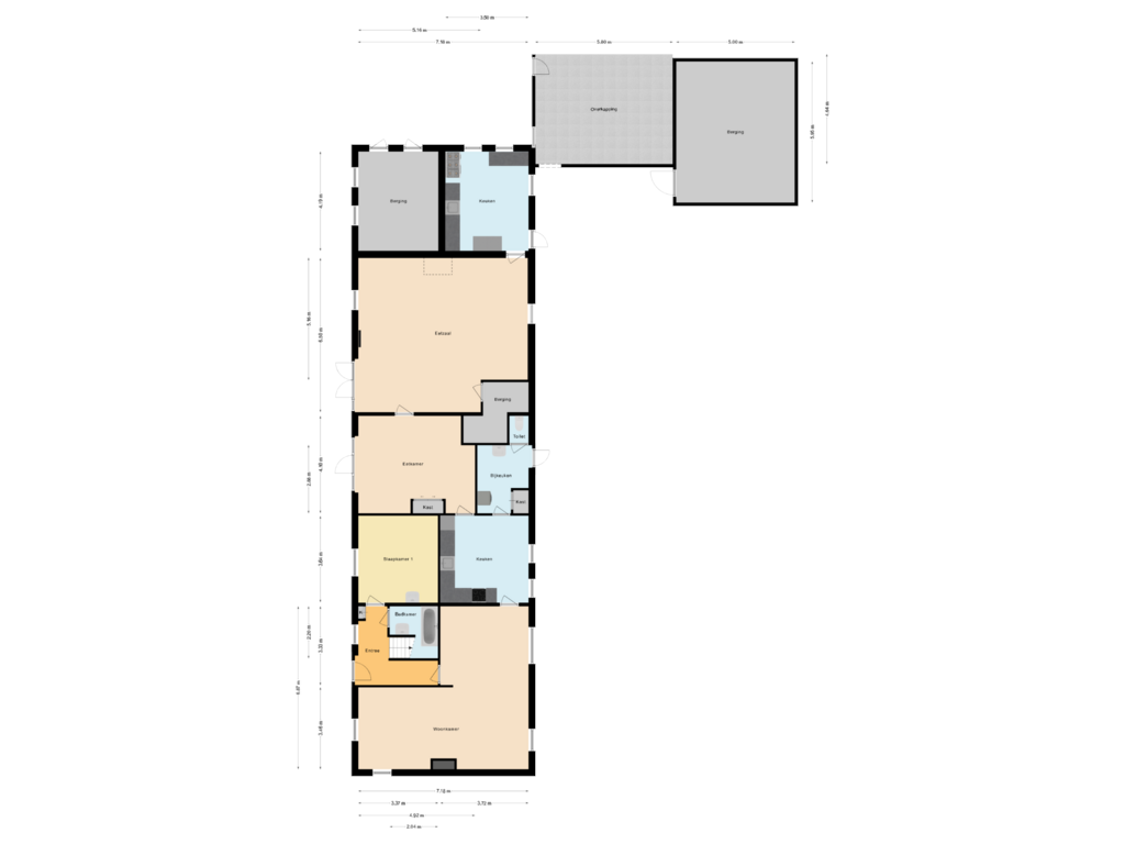 View floorplan of Begane grond of Vresselseweg 6