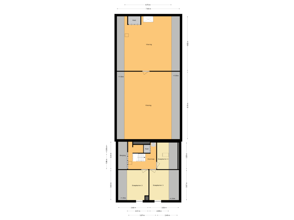 View floorplan of Eerste verdieping of Vresselseweg 6