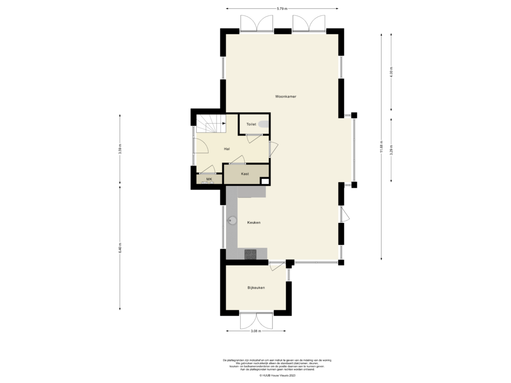 Bekijk plattegrond van Begane Grond van Haverlij 47