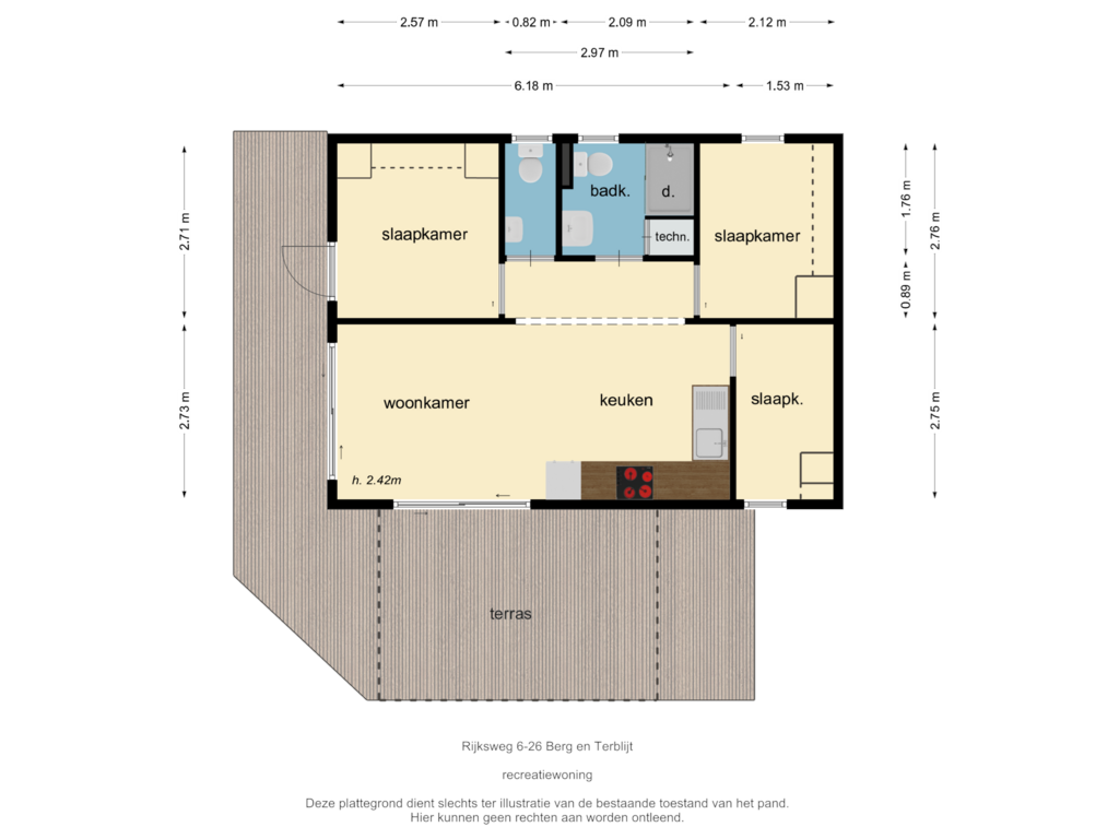 Bekijk plattegrond van recreatiewoning van Rijksweg 6-26