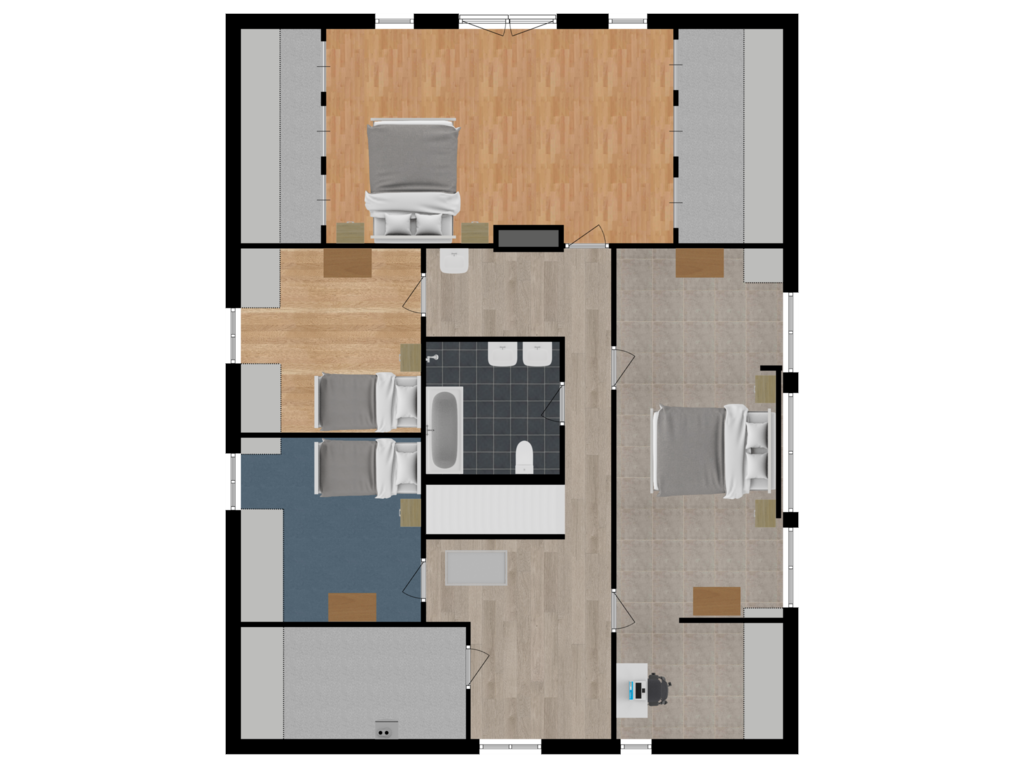 View floorplan of Eerste verdieping of Kampweg 10